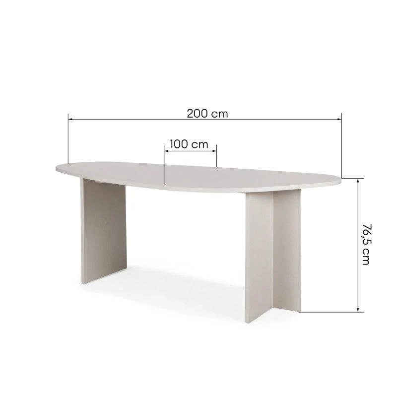 Tavolo ZEV 200 cm piano irregolare, cashmere