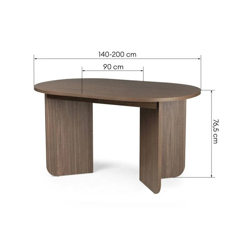 Tavolo MAUT allungabile 140-200 cm, noce Lincoln