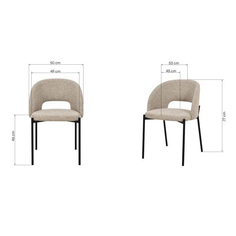 Sedia MORES con apertura schienale, beige melange