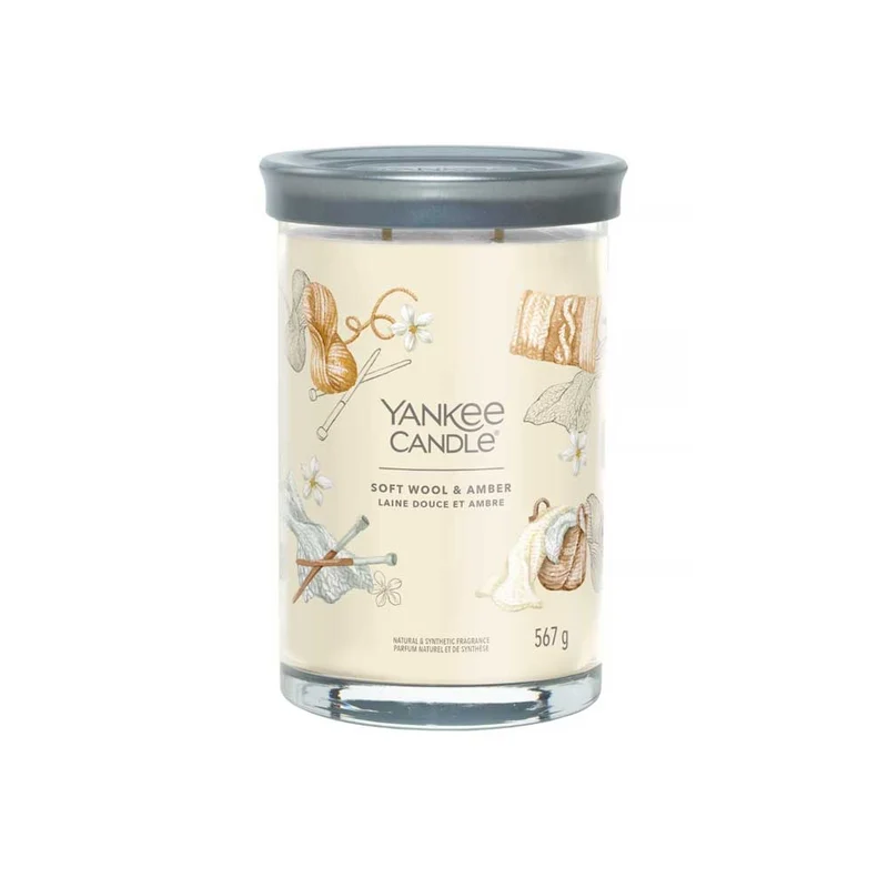 CANDELA TUMBLER GRANDE SIGNATURE SOFT WOOL & AMBER