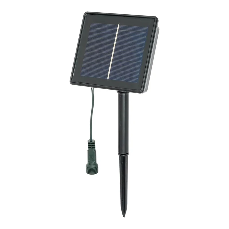 CATENA LUMINOSA 500 LED BIANCO CALDO FILO VERDE CON PANNELLO SOLARE
