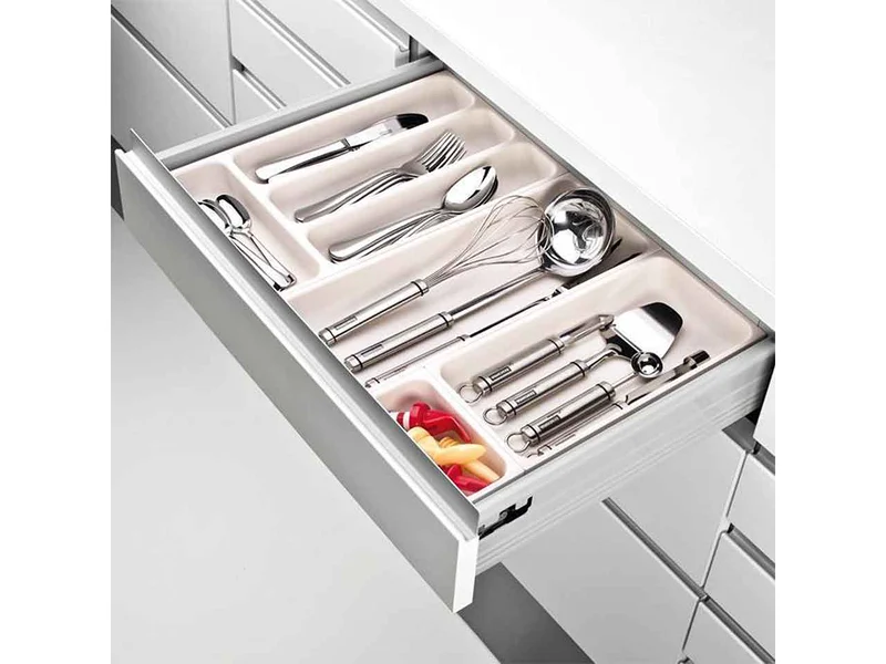 Porta utensili da cassetto Tescoma Flexispace bianco in plastica 7,4x7,4 cm