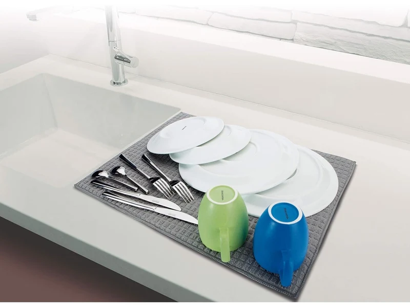Tappetino scola stoviglie Tescoma Presto in microfibra grigio 51x39 cm