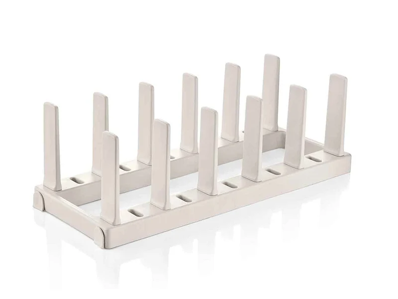 Porta padelle Tescoma Flexispace bianco in plastica da 5 slot