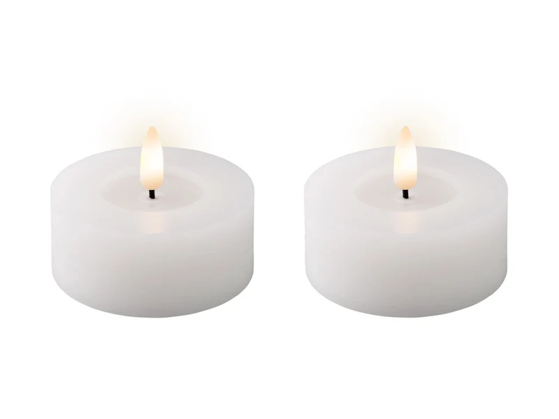 Tealight led bianco caldo in cera bianca e plastica d.7xh.6 cm - Lumineo
