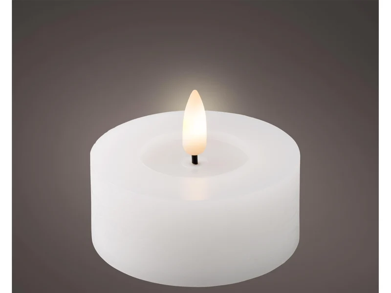 Tealight led bianco caldo in cera bianca e plastica d.7xh.6 cm - Lumineo