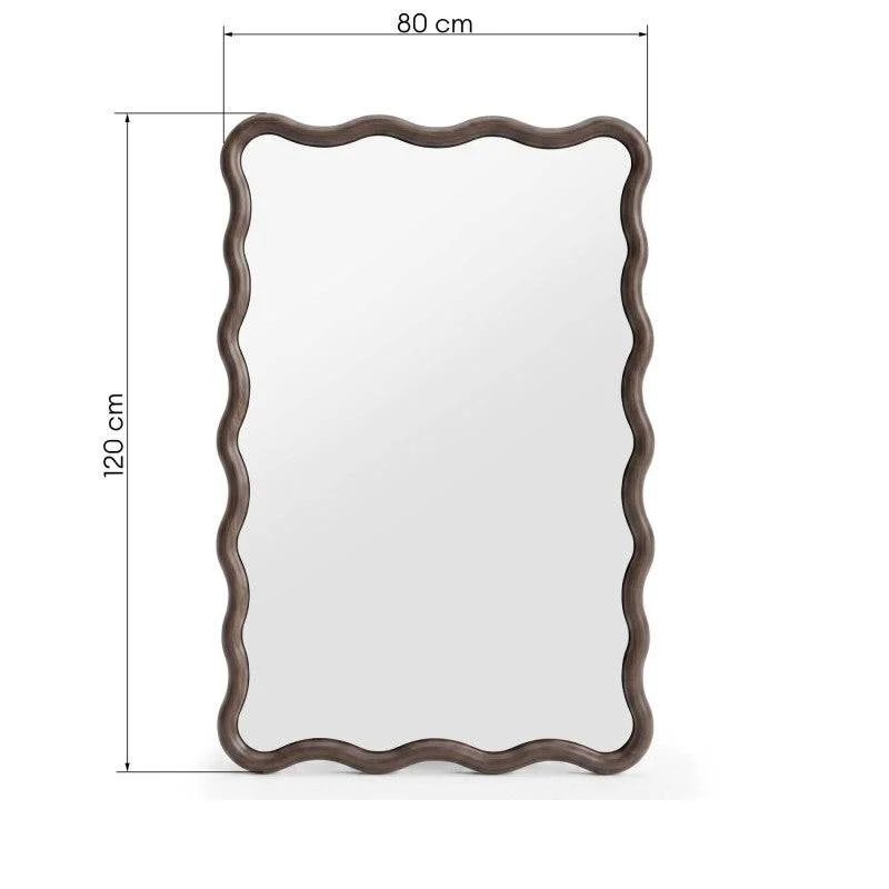 Specchio IMMER cornice ondulata, noce scuro