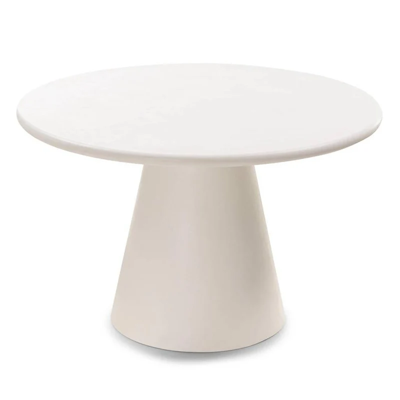Tavolo da pranzo ADEL 120 cm rotondo, ecru microcemento
