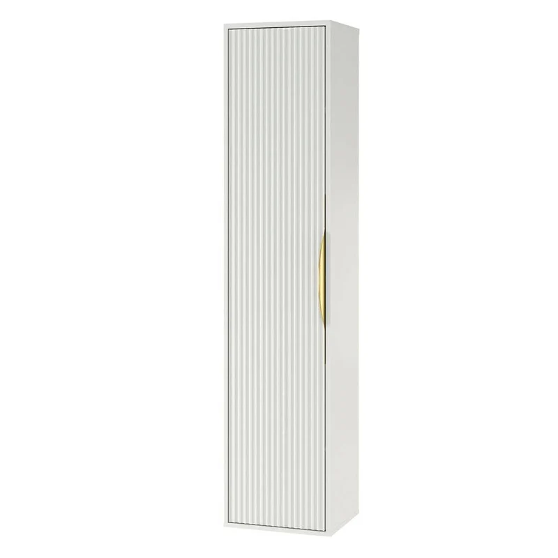 Mobile bagno ANVERS, rigato, maniglia oro, bianco