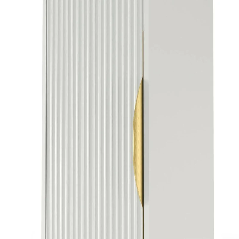 Mobile bagno ANVERS, rigato, maniglia oro, bianco