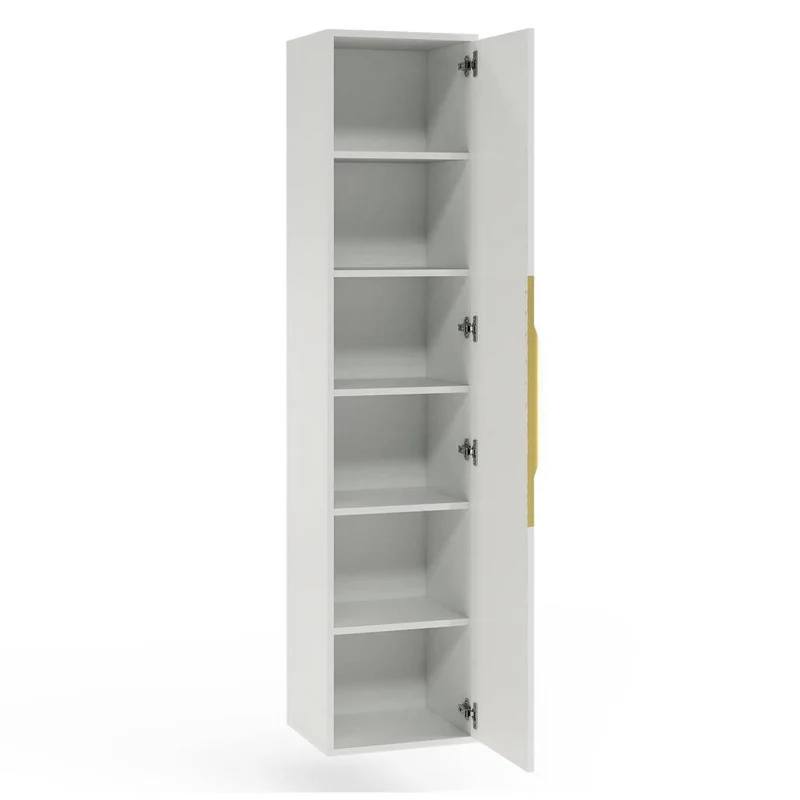 Mobile bagno ANVERS, rigato, maniglia oro, bianco