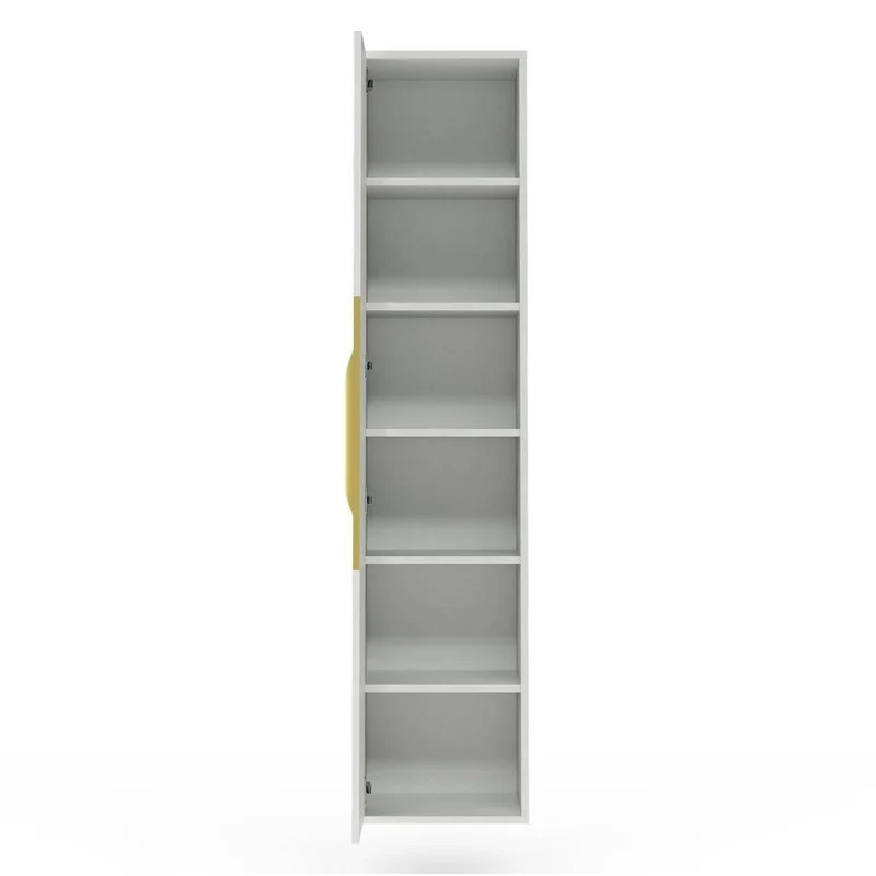Mobile bagno ANVERS, rigato, maniglia oro, bianco