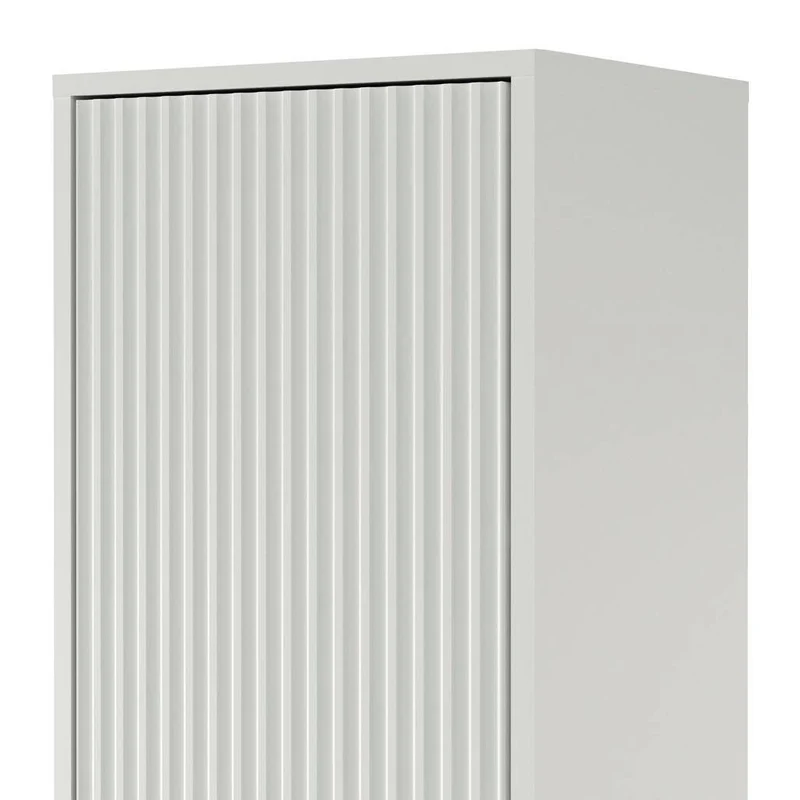 Mobile bagno ANVERS, rigato, maniglia oro, bianco