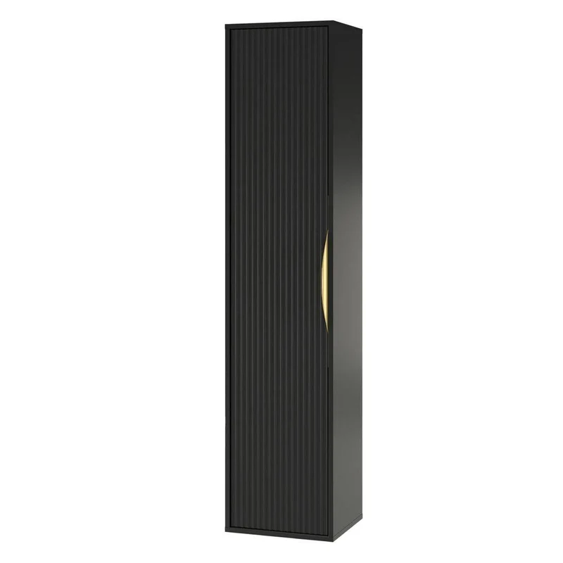 Mobile bagno ANVERS, rigato, maniglia oro, nero