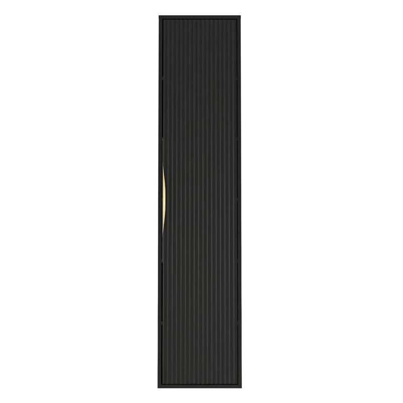 Mobile bagno ANVERS, rigato, maniglia oro, nero