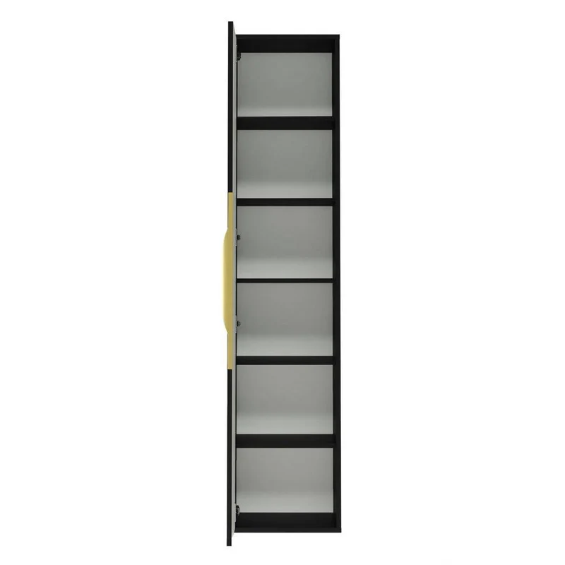 Mobile bagno ANVERS, rigato, maniglia oro, nero