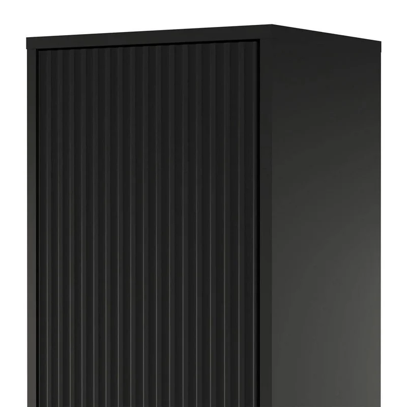Mobile bagno ANVERS, rigato, maniglia oro, nero