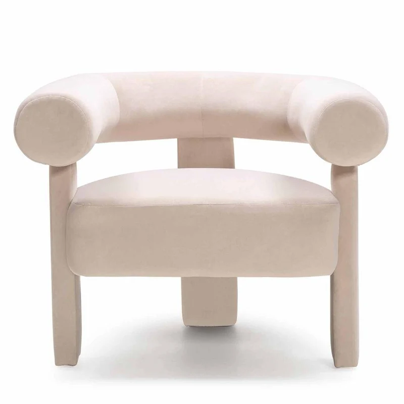 Poltrona ATYPIQUE, beige chiaro, velluto