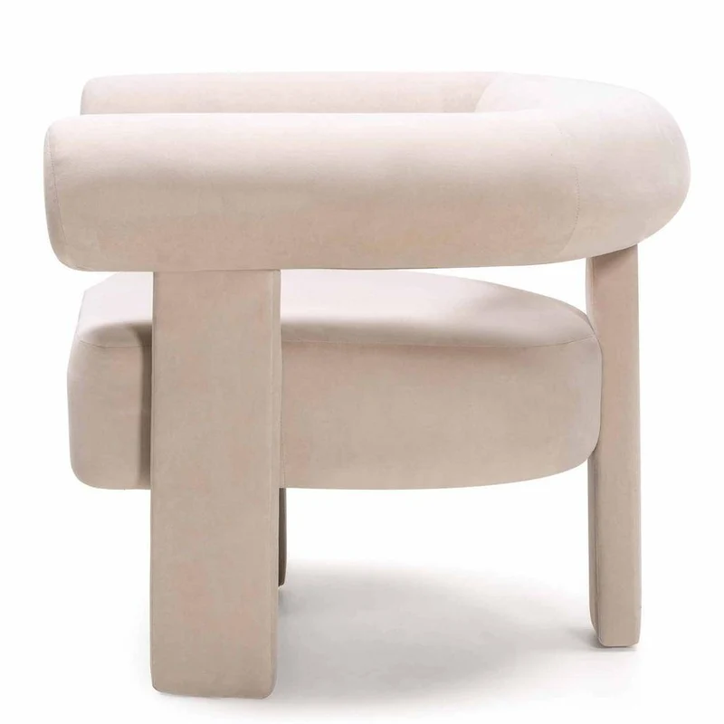 Poltrona ATYPIQUE, beige chiaro, velluto