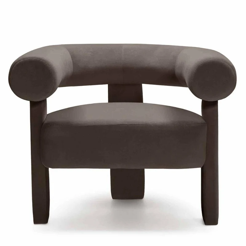 Poltrona ATYPIQUE, marrone, velluto