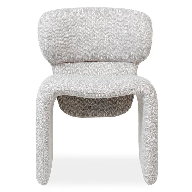 Poltrona rivestita BIZZA, beige e grigio