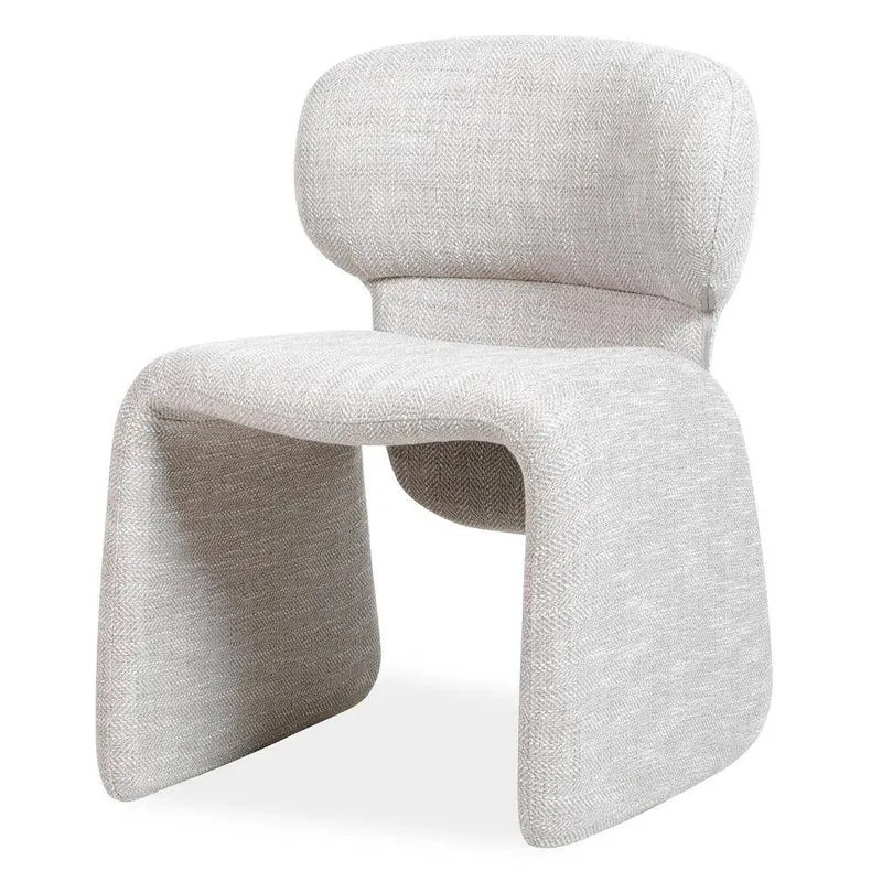 Poltrona rivestita BIZZA, beige e grigio