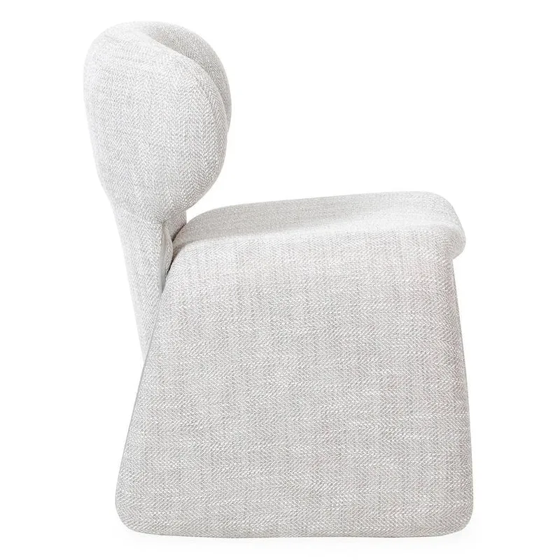 Poltrona rivestita BIZZA, beige e grigio