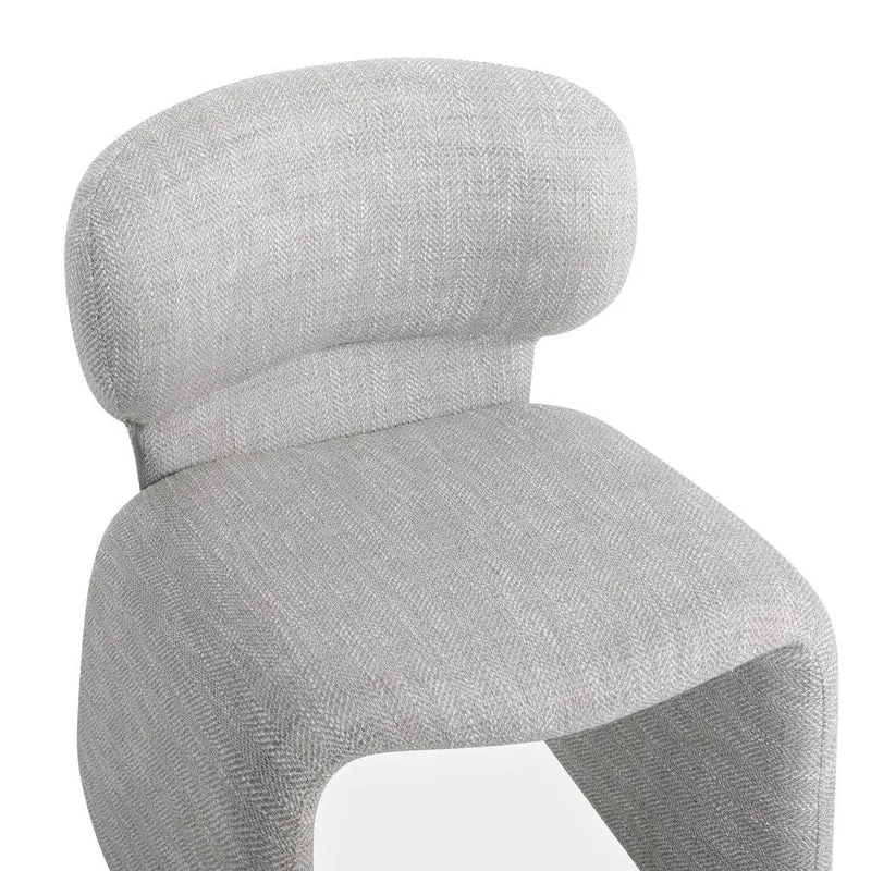 Poltrona rivestita BIZZA, beige e grigio