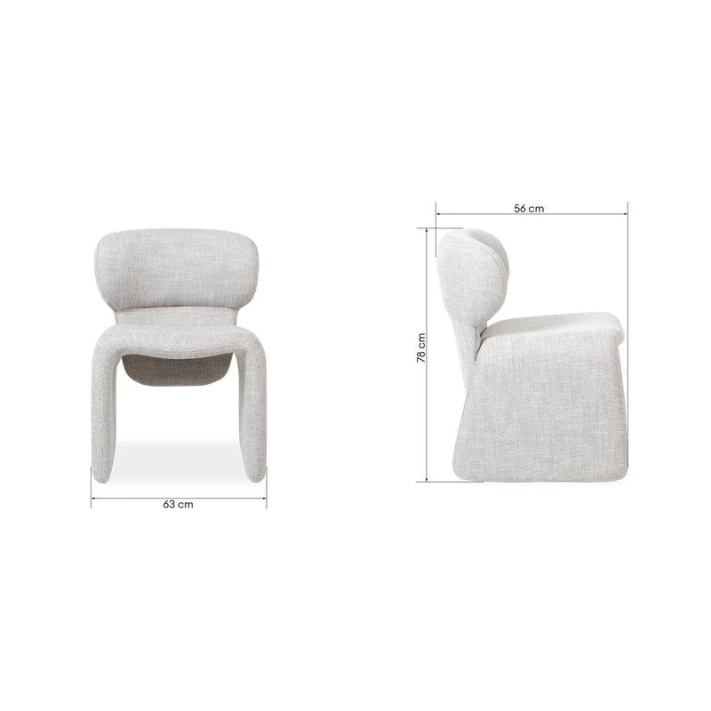 Poltrona rivestita BIZZA, beige e grigio