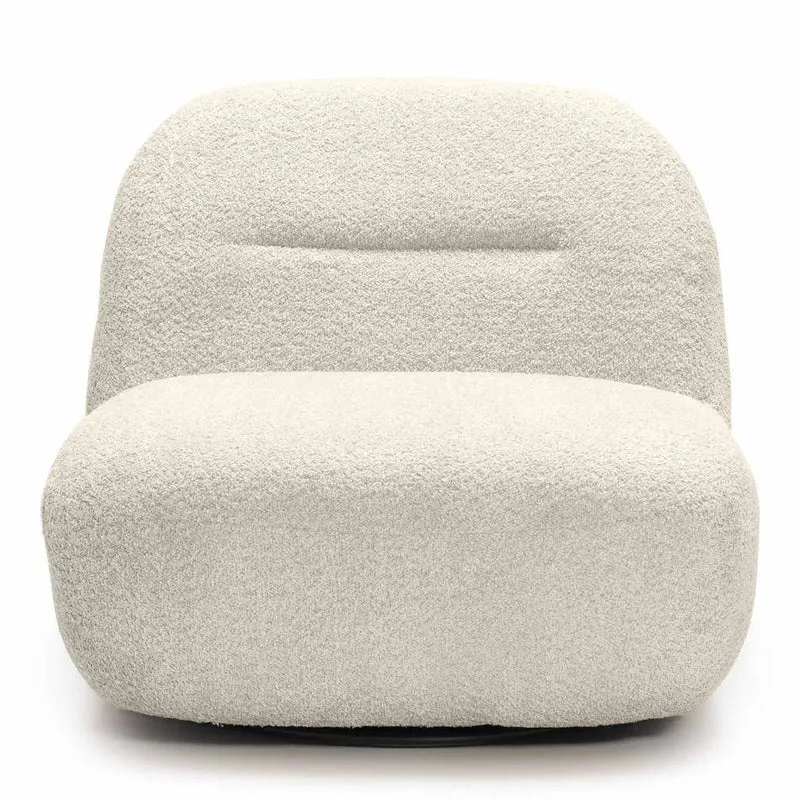 Poltrona lounge BOCHIC con base girevole, crema
