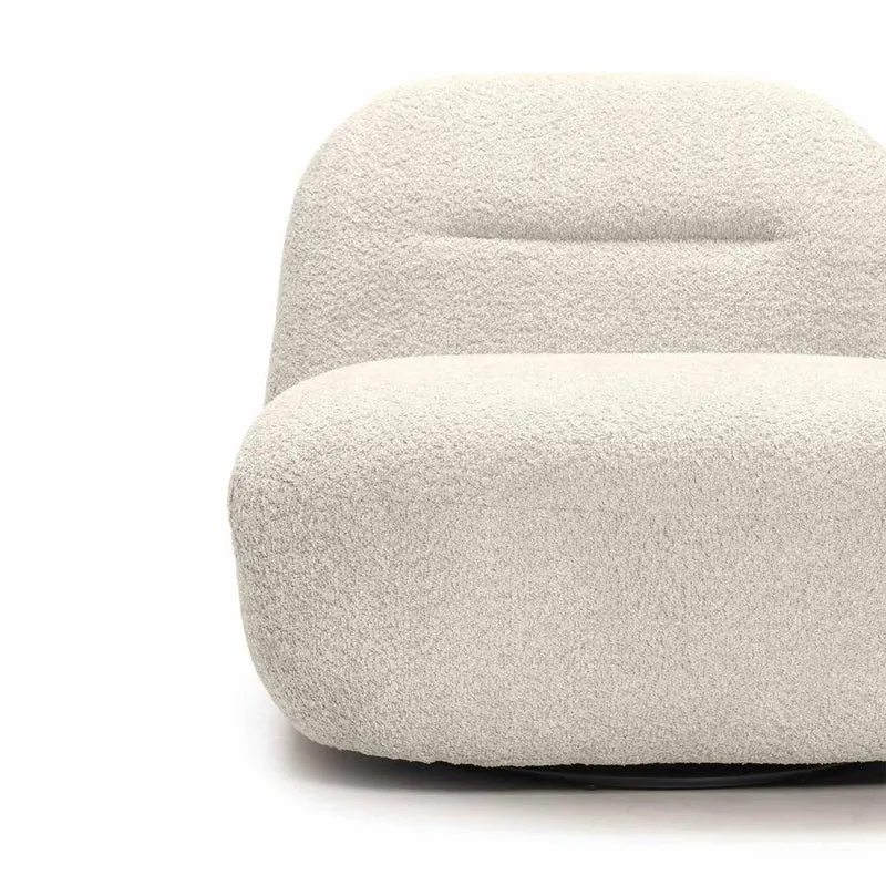Poltrona lounge BOCHIC con base girevole, crema
