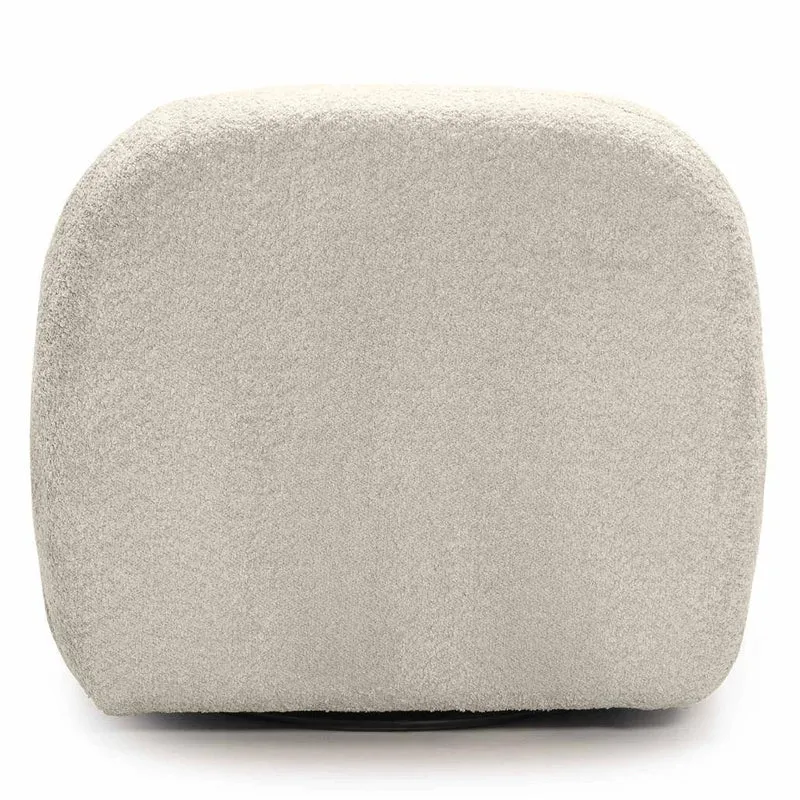 Poltrona lounge BOCHIC con base girevole, crema