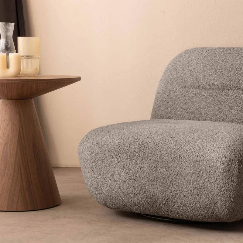 Poltrona BOCHIC base girevole, marrone-grigio