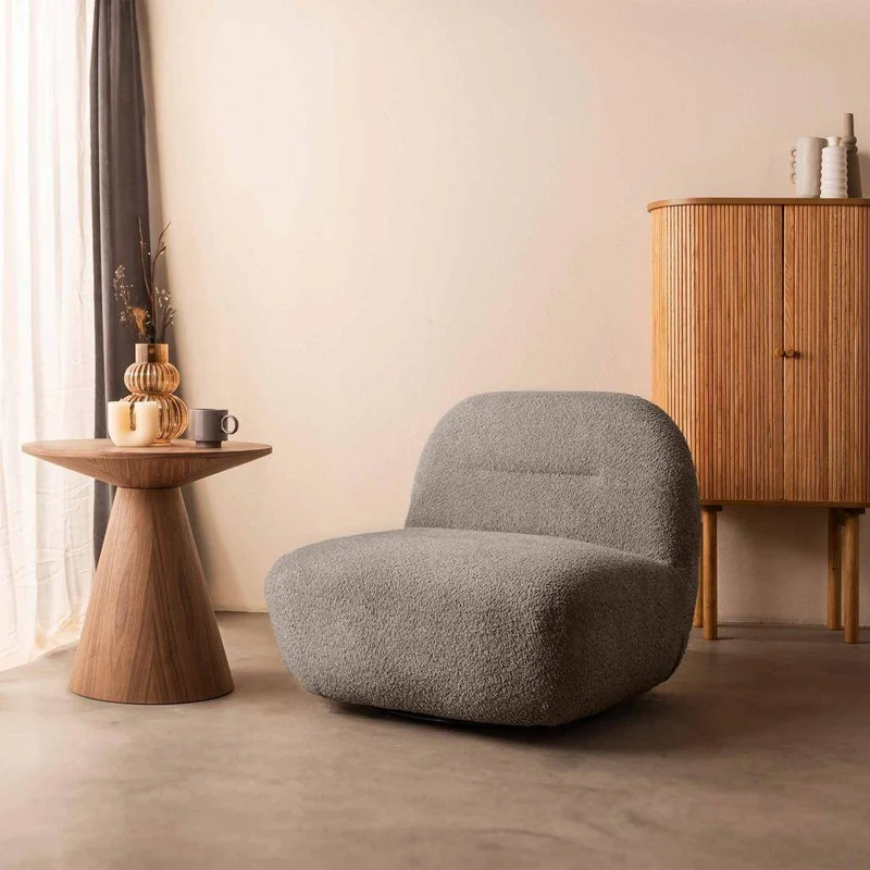 Poltrona BOCHIC base girevole, marrone-grigio