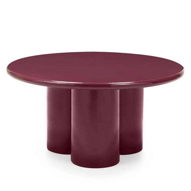 Tavolino BURGUN 80 cm, bordeaux, finitura lucida