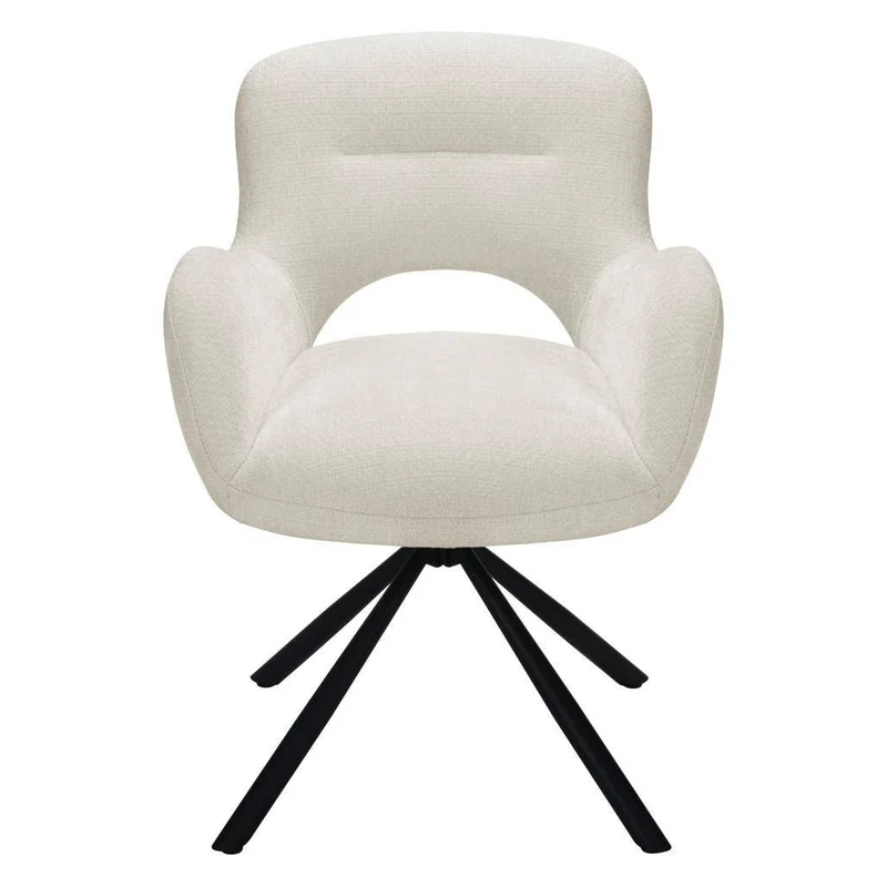Sedia girevole COZAL, beige chiaro, gambe nere