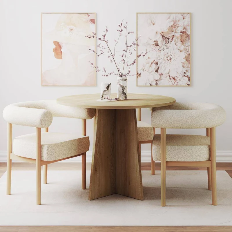 Tavolo da pranzo rotondo CRANE, 100 cm, rovere Cremona Torro