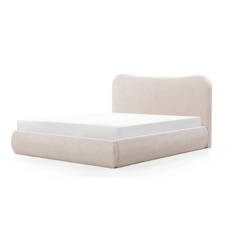 Letto imbottito DOMINIQUE 140x200 cm, beige