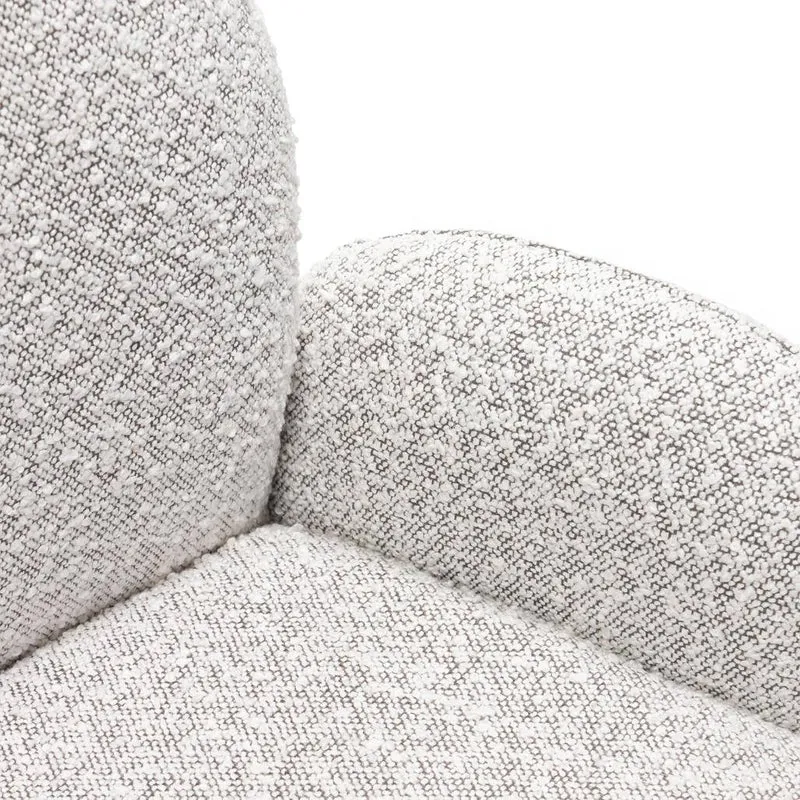 Poltrona girevole FINEST, grigio, forme arrotondate