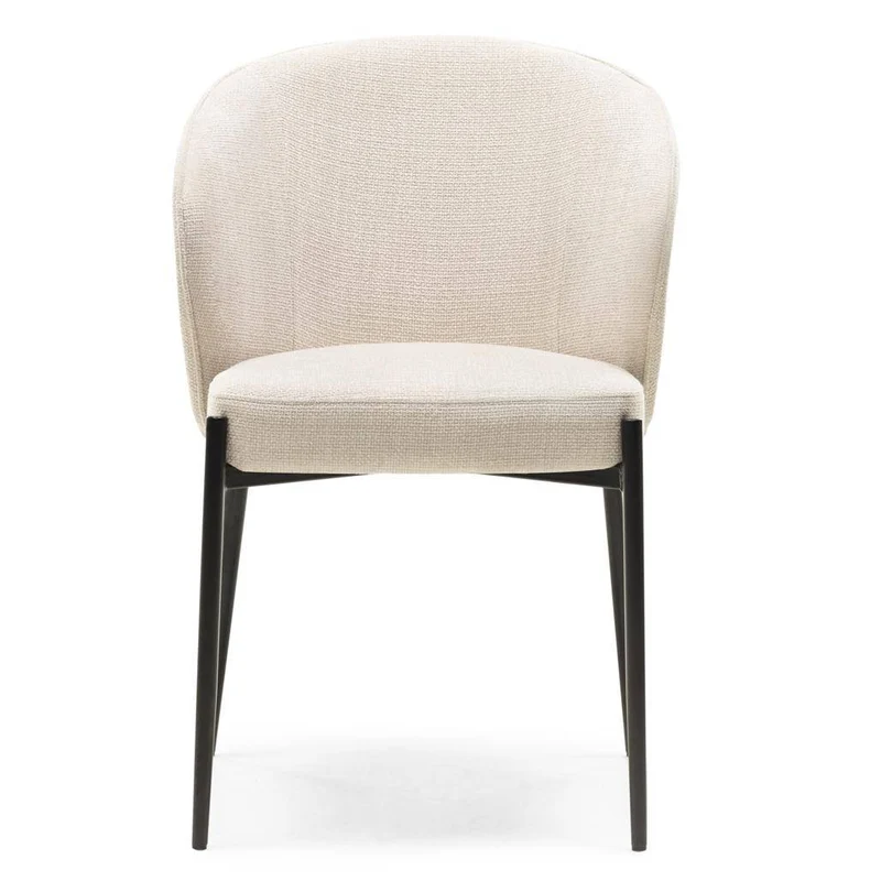 Sedia da pranzo GUSTO, beige chiaro, gambe nere