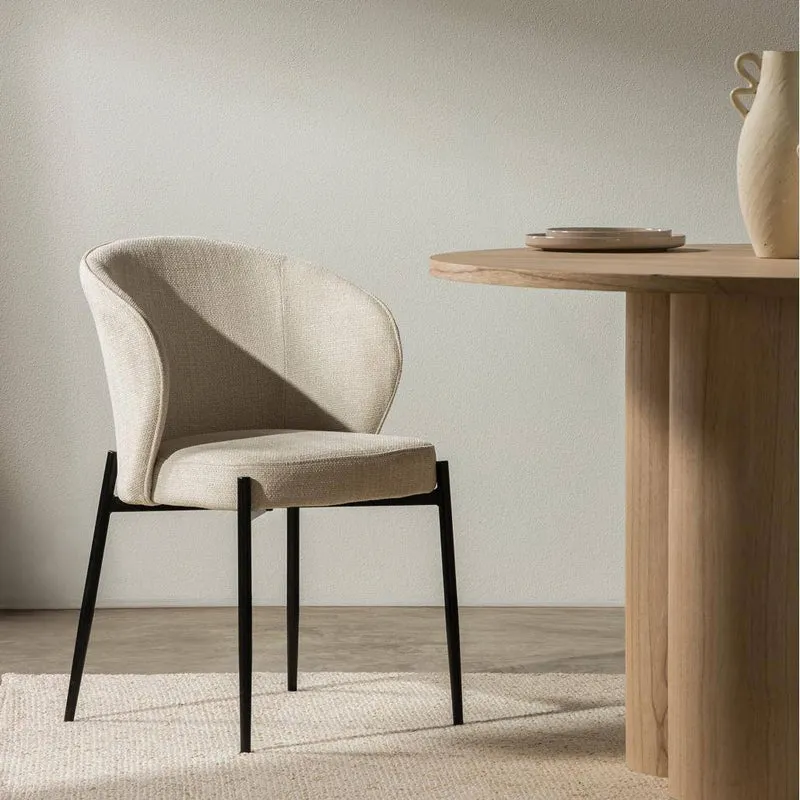 Sedia da pranzo GUSTO, beige chiaro, gambe nere