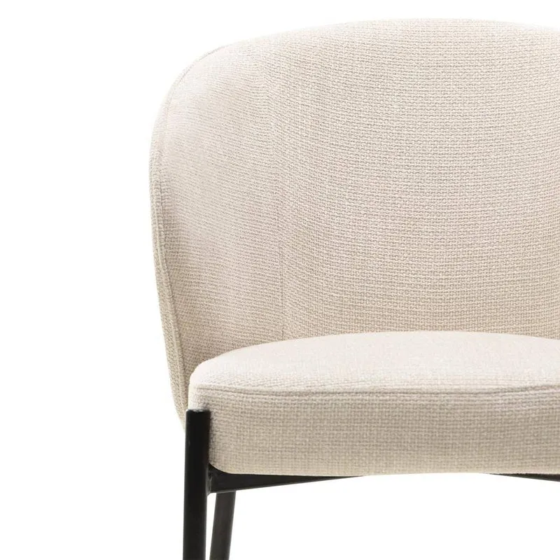 Sedia da pranzo GUSTO, beige chiaro, gambe nere
