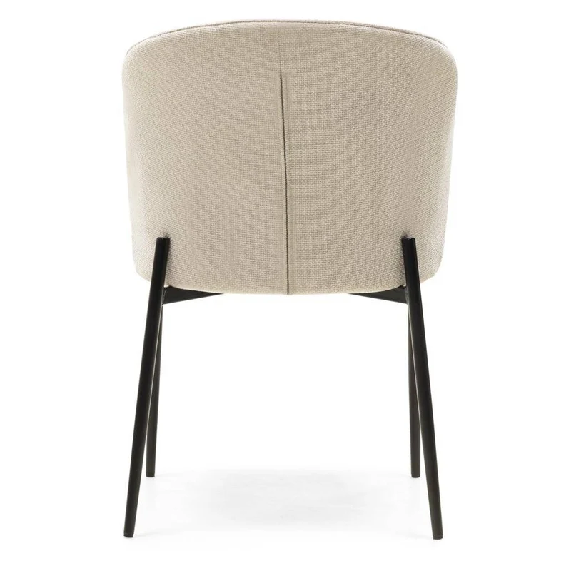 Sedia da pranzo GUSTO, beige chiaro, gambe nere