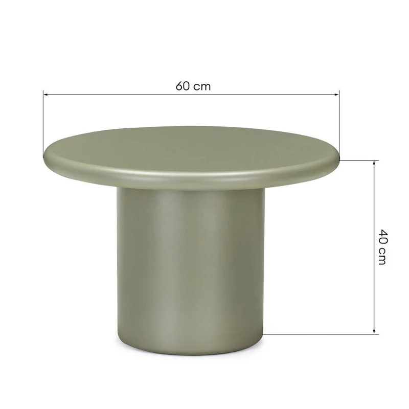 Tavolino da caffè 60 cm HARP, verde oliva, opaco
