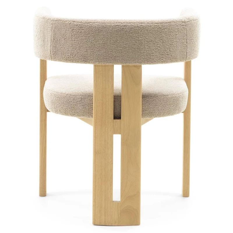Sedia da Pranzo HARRIS, Legno, Crema Boucle