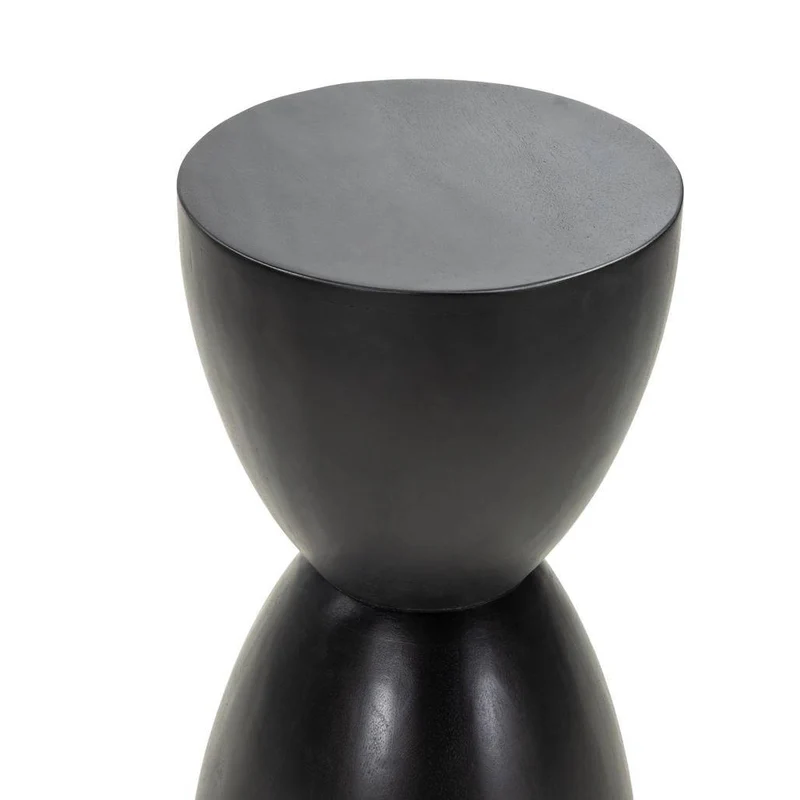 Tavolino Laterale HORSA 35 cm, Nero, Legno di Mango