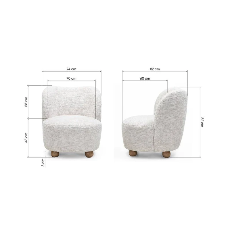 Poltrona Relax IMAMI, Beige, Forme Arrotondate