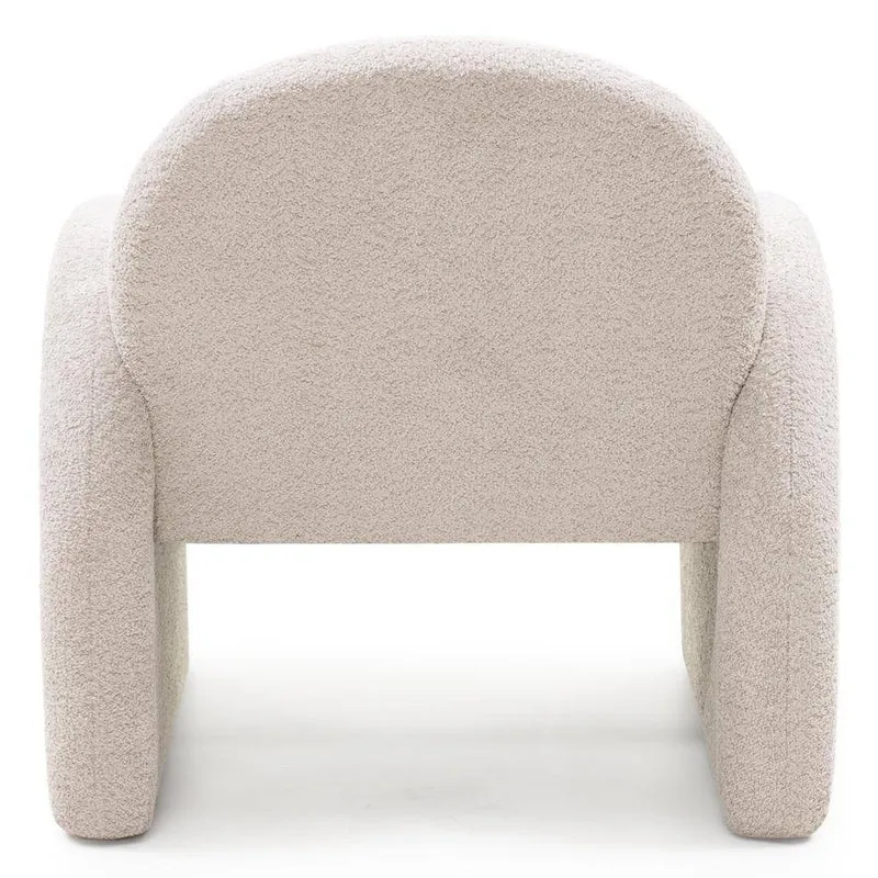 Poltrona Relax JADA, Beige Chiaro, Forma Arrotondata