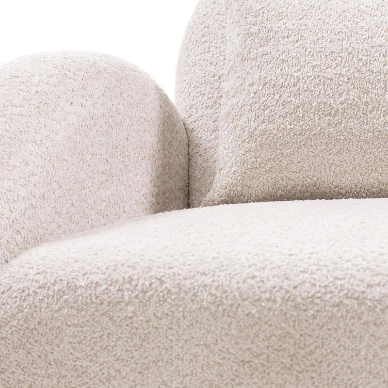Poltrona Relax JADA, Beige Chiaro, Forma Arrotondata