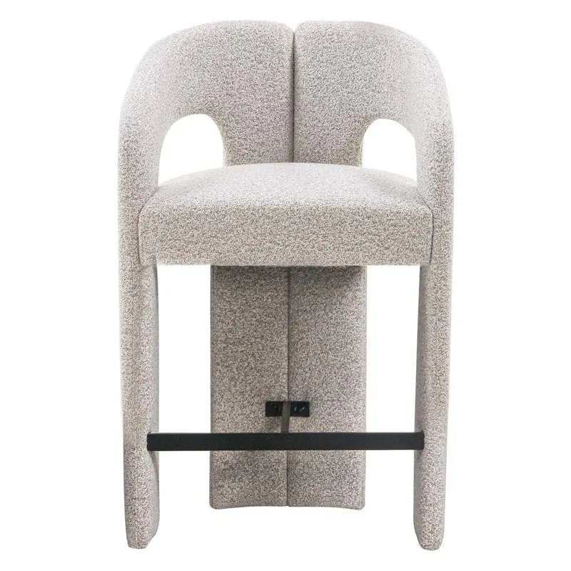 Sgabello imbottito JOEL, grigio-beige